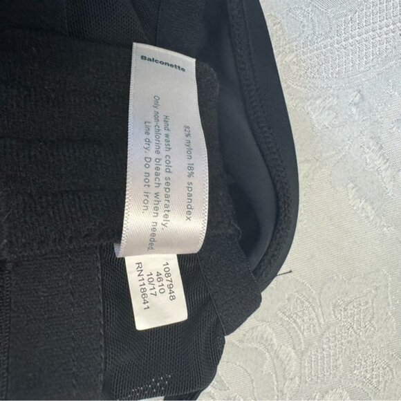 Swim By Cacique Balconette 40C Black Tankini Swimsuit Top Sheer Polka‎ Dot - Picture 7 of 11